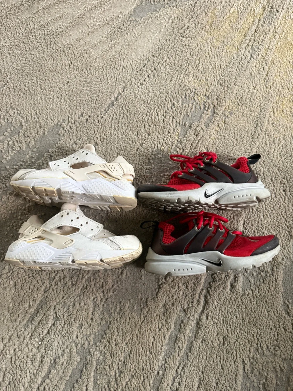 Nike Kids sneakers bundle white Huarache Red Black Air Presto mesh boys 11